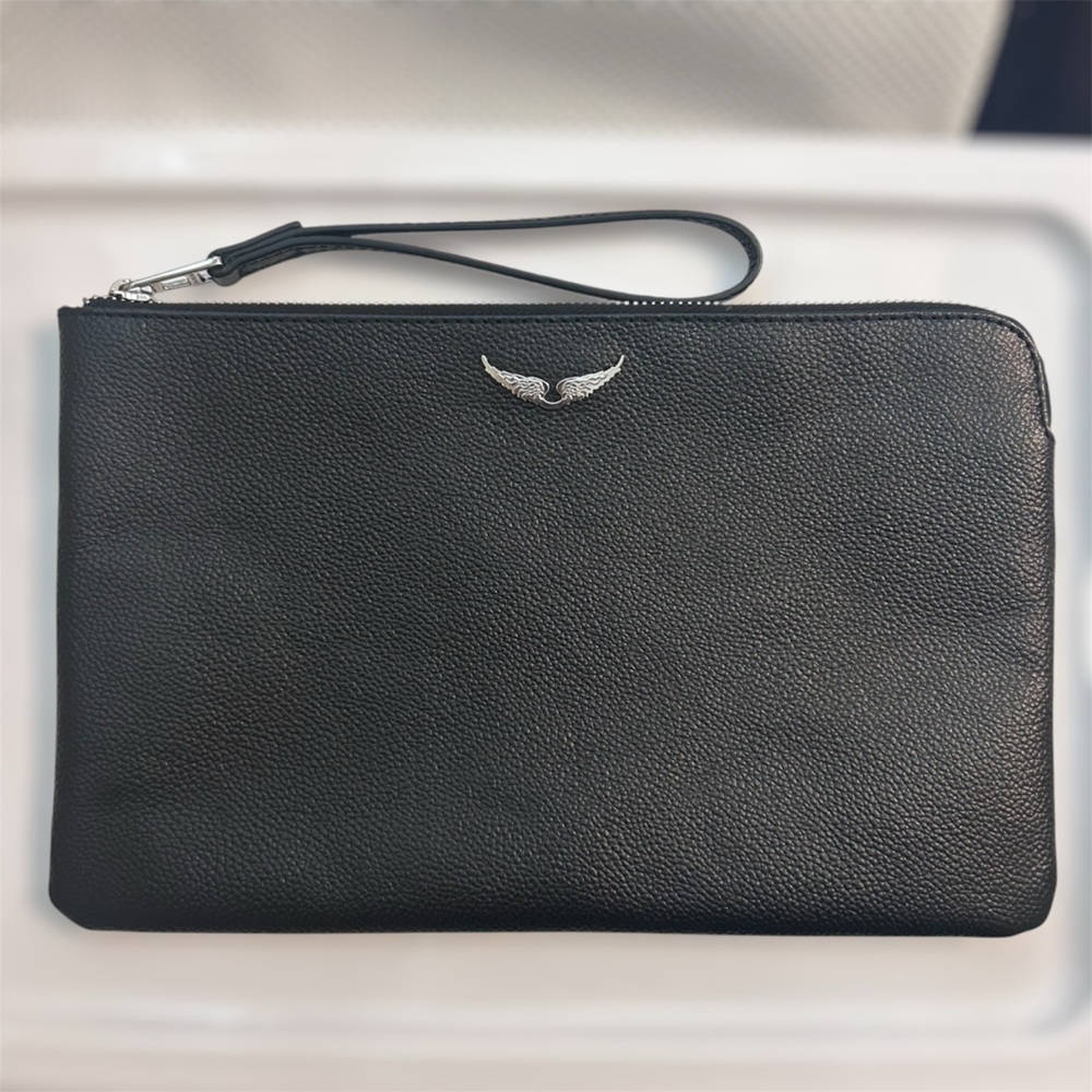 Zadig & Voltaire Black Leather Clutch Bag